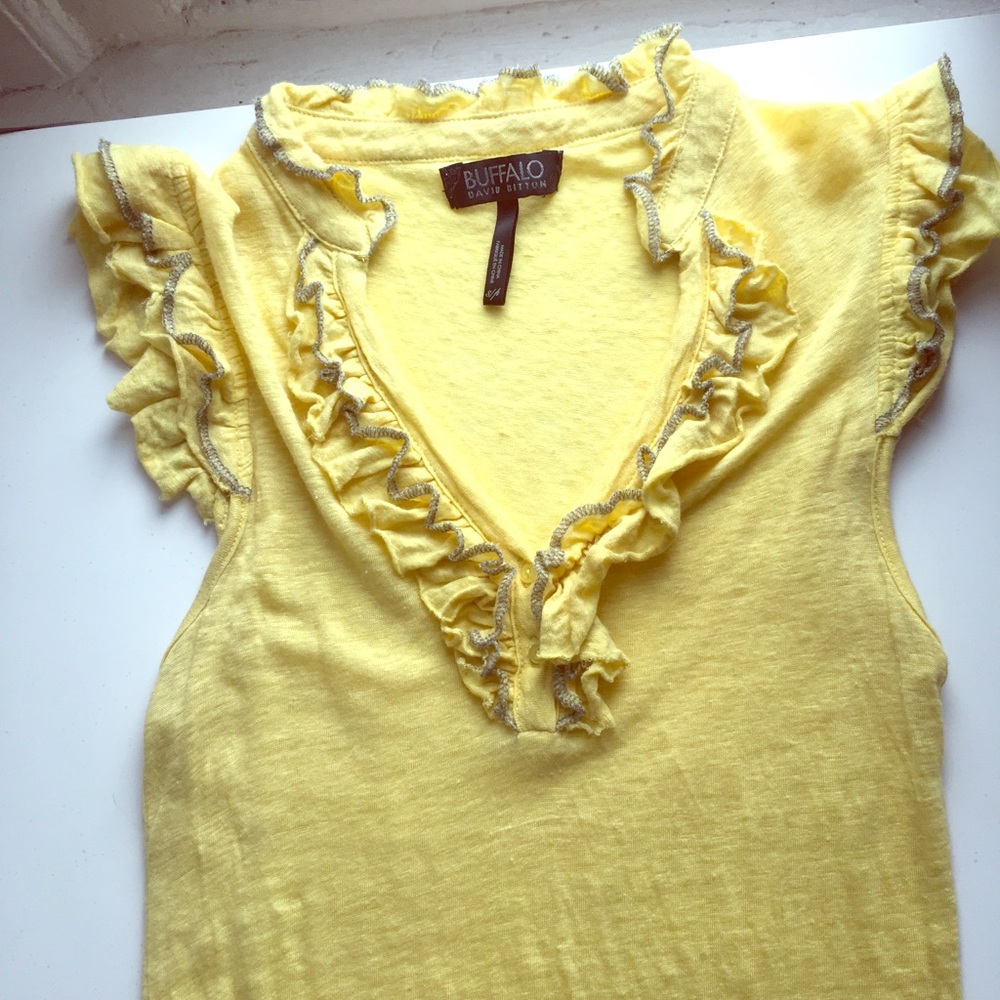 Buffalo David Bitton sleeveless ruffle shirt